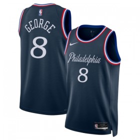 Muške NBA Dres Philadelphia 76ers Paul George Nike 2025-26 City Edition Navy Swingman